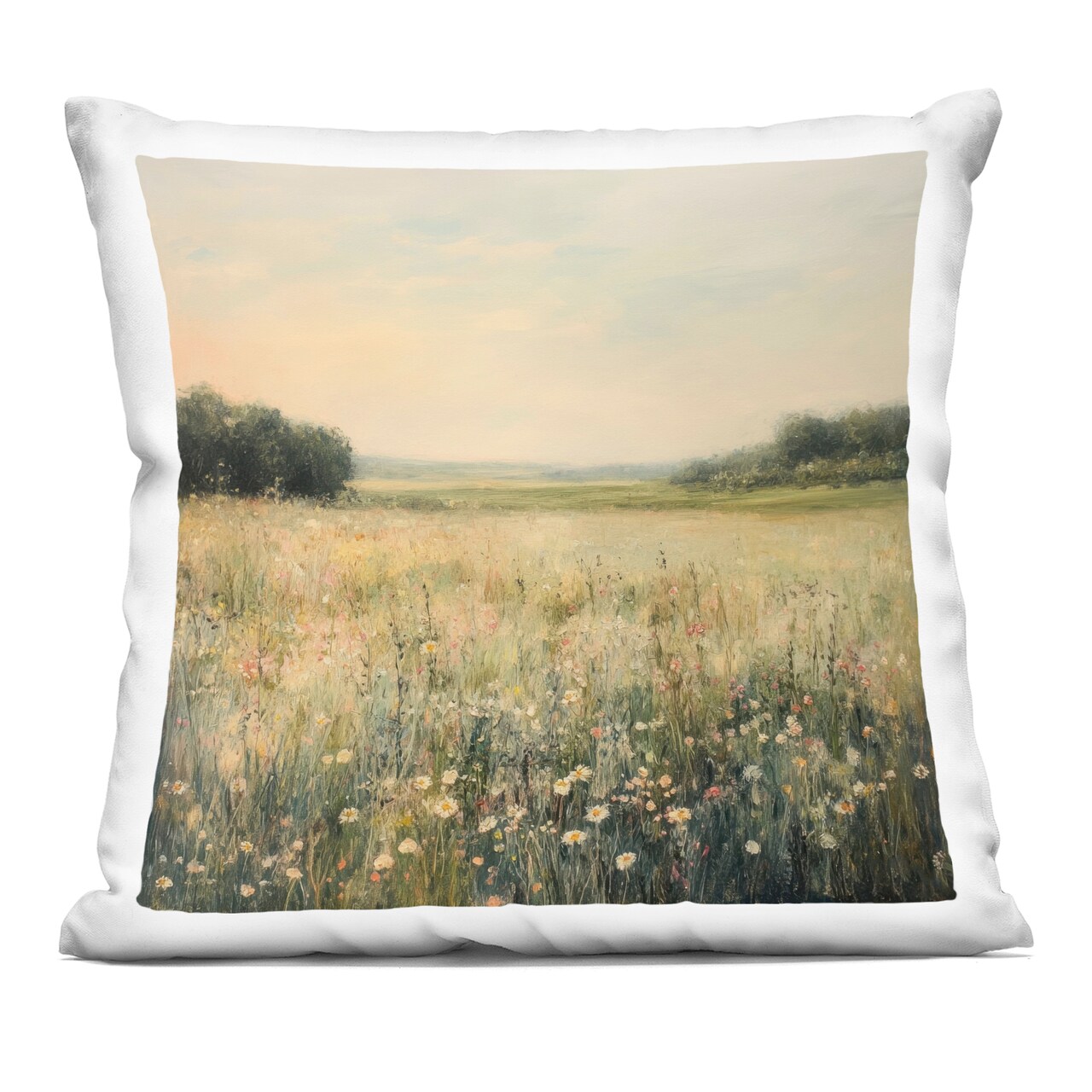 Stupell Industries Warm Wildflower Landscape Indoor Pillow, 18 x 7 x 18